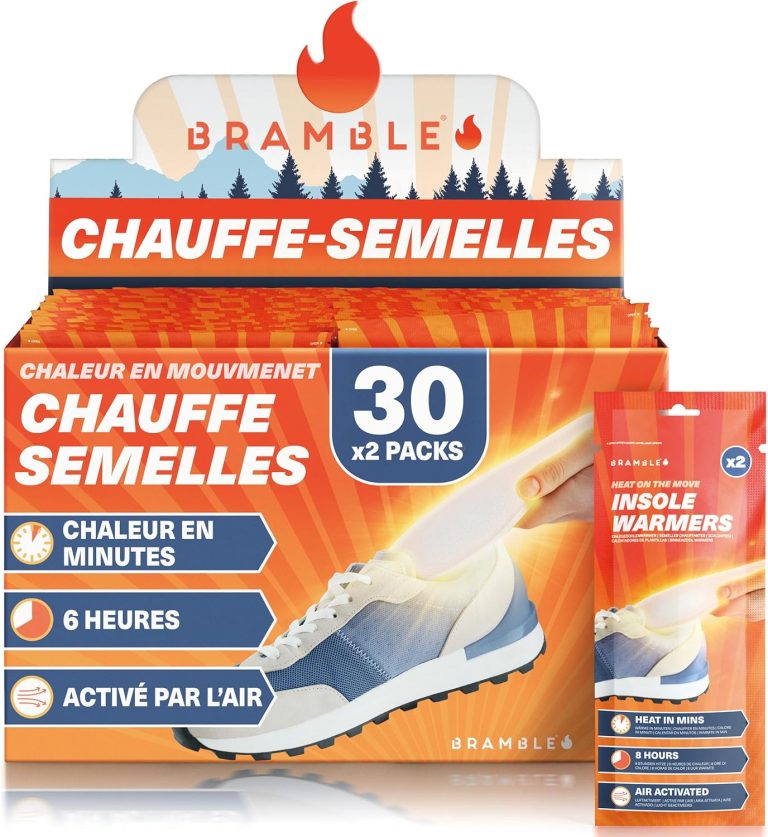 Bramble - Semelles Chauffantes pour Chaussures et Bottes - Activation par l'air et sans Odeur - Jusqu'à 10 Heures de Chaleur